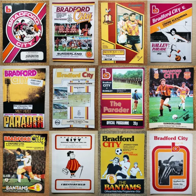 Programme Bradford City Football Club Valley Parade Programmes Various Opponents