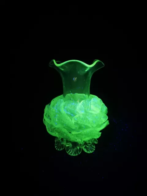 Victorian Possibly Manganese Glass Vase, With Applied Leaves