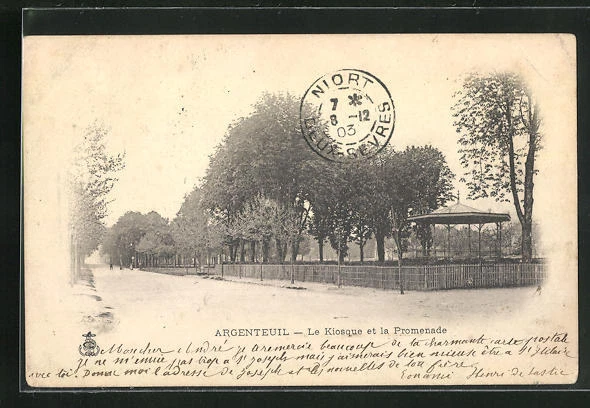 CPA Argenteuil, Le Kiosque et la Promenade 1903