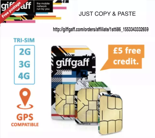 Carte SIM 2G / 3G / 4G pour traceur GPS mobile PAYG APN TRI-SIM ☆ CRÉDIT GRATUIT 5 £ ☆ 3