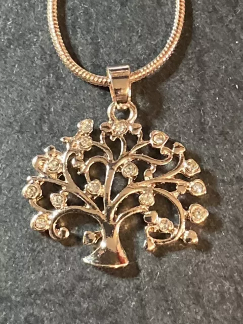 Tree Of Life Rose Gold Plated Necklace Studded