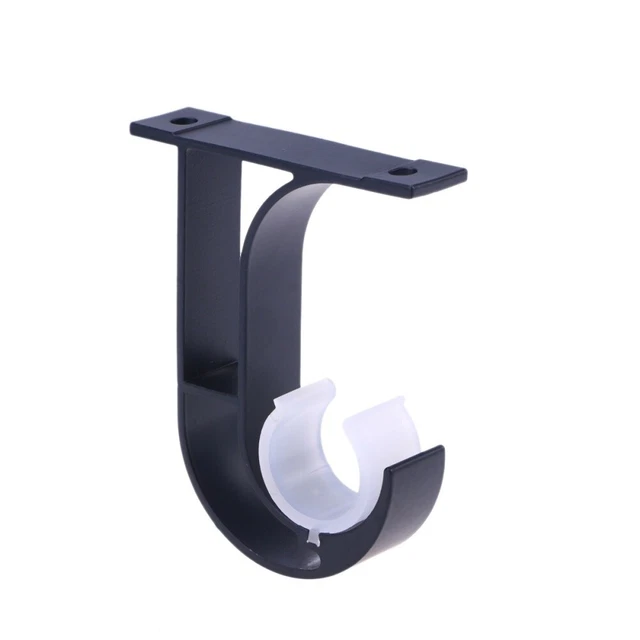 2 Pcs Hanger Hooks Drapery Rod Support Brackets Metal Single Ceiling Curtain