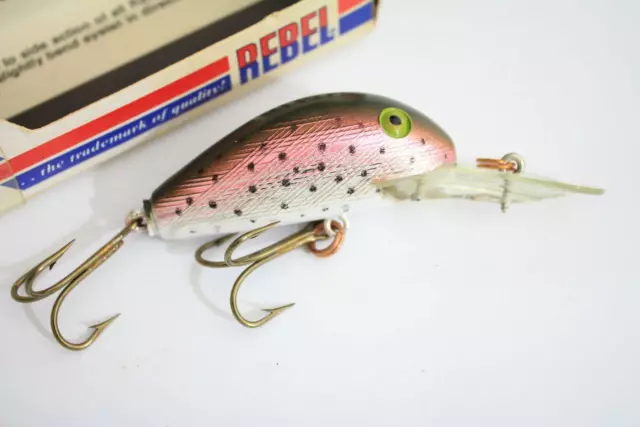 VINTAGE REBEL JOINTED F200 Fishing Lure in Box Rainbow Trout