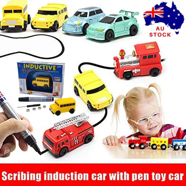 Magic Follow Any Drawn Line Pen Inductive Toy Car Truck Bus Tank Model Kids Gift