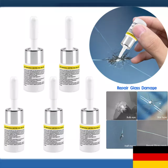 Auto KFZ Windschutzscheiben Glas Reparatur Set Steinschlag Frontscheibe 5Set 3