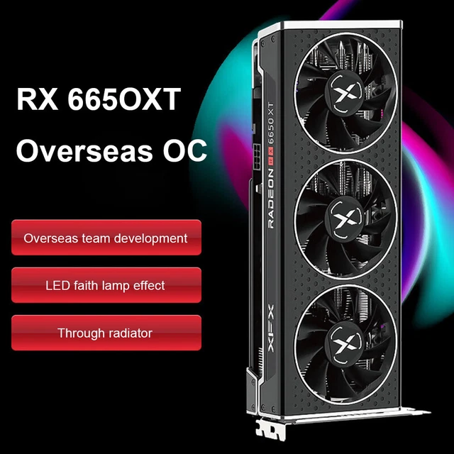 XFX RX6650 Gaming Video Card 8GB 128Bit GDDR6 Desktop Computer PC Accessories