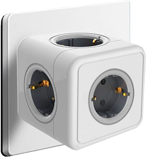 COLOR UP Steckdosenwürfel 5in1 - Mit USB A/C & 3 Schuko Steckdosen | Überspannungsschutz