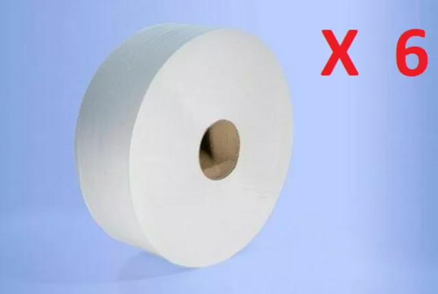 LOT DE 6 Rouleaux Papier toilette Maxi Jumbo blanc  de  2200 mètres