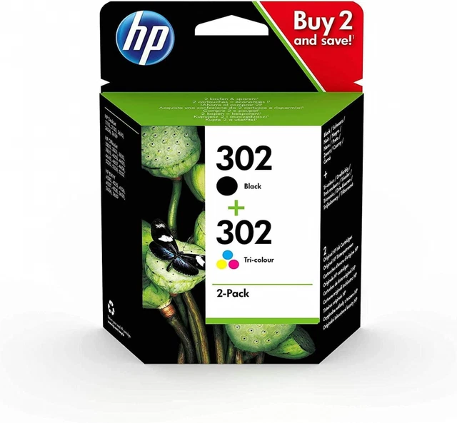 Hp X4D37Ae 302 Cartucce D'Inchiostro Originali, Standard, Nero E Tricromia
