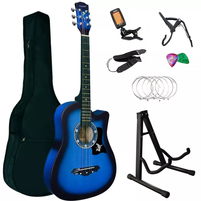 Acoustic Guitar 38" Full Size Royal Blue Acoustic Guitar Package Gift Music