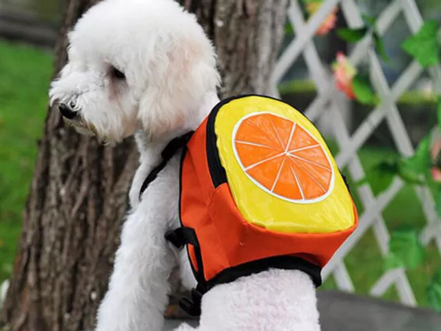 Pet Dog Backpack Dogs Harness PU Leather Cute Rucksack for Pet Large Dog