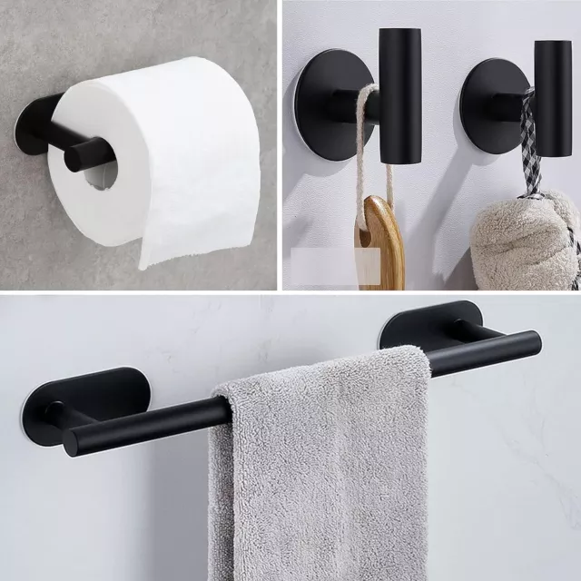 Juego De Accesorios Baño 9 Piezas Con Toalleros Gancho Soporte Papel Sin Taladro 3