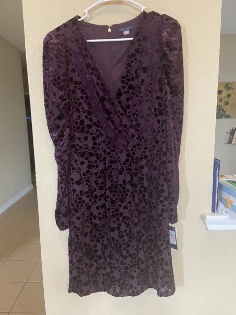 tommy hilfiger velvet midi dress Size 10 Purple
