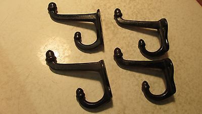 4 Antique Cast Iron Double Acorn Coat Hooks
