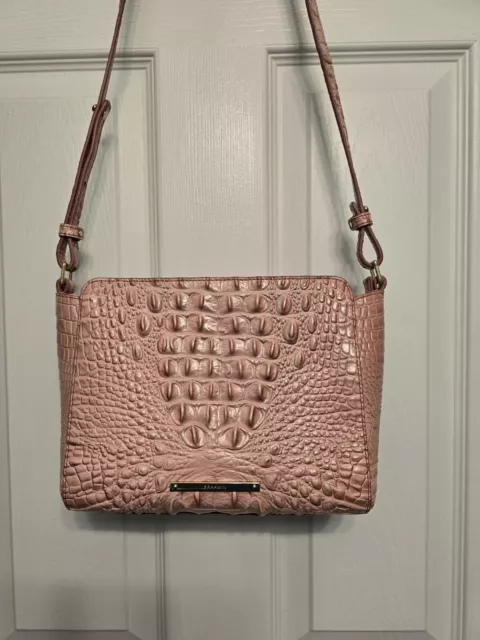 Brahmin Hillary Marquis Pink  Melbourne Crossbody Leather Shoulder Bag. EUC RARE