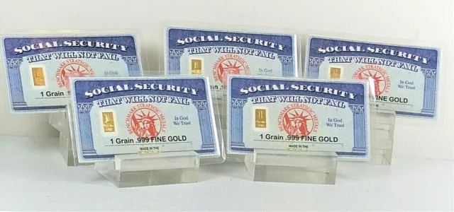 1 /15 Gram Gold 5 Pack Social Security That Won't Fail Investment Bullion A12