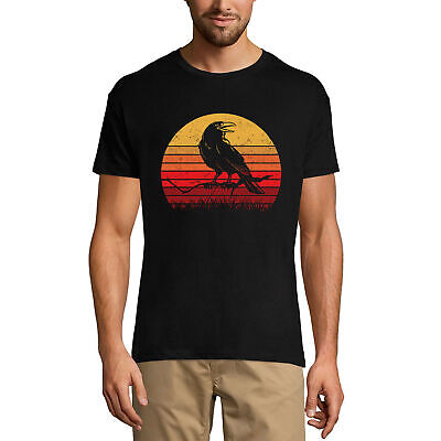 ULTRABASIC Homme T-shirt Corbeau au coucher du soleil rétro - Tee shirt amusant