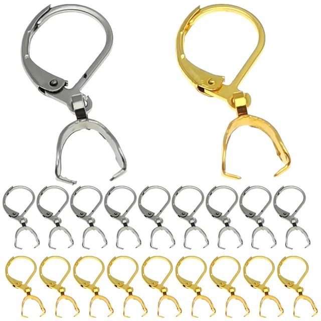 40 piezas Pendientes de acero inoxidable - Gancho Colgante Cierre Accesorios Hebillas Joyería