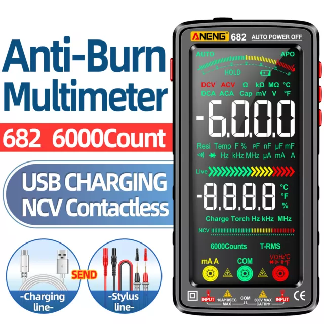 ANENG 682 6000 Counts Großes LCD-Digitalmultimeter  -Burn D1E2