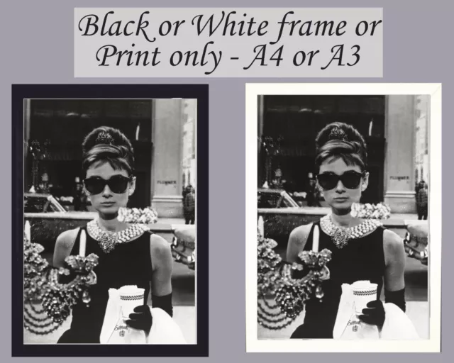 Audrey Hepburn Print Wall Art A3 A4 Picture Poster Breakfast at Tiffany's Film