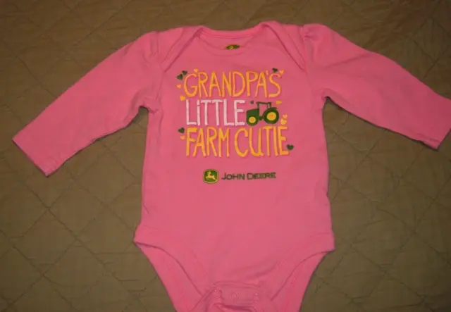 John Deere Infant Girls 6 Months "Grandpa's Little Farm Cutie" One Piece
