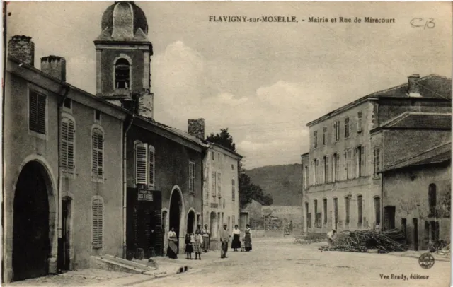 CPA AK FLAVIGNY-sur-MOSELLE - Town Hall and Rue de Mirecourt (484383)
