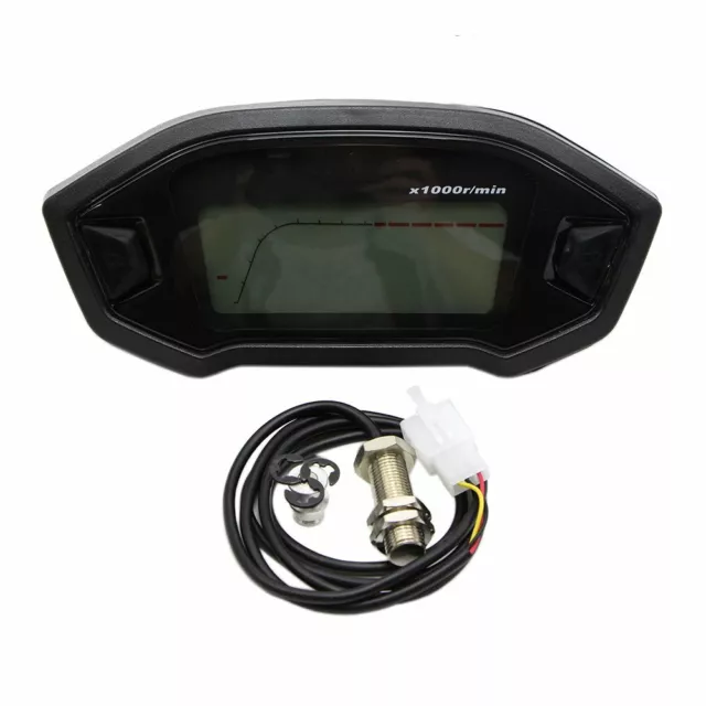 LCD Digital Universel Moto Instrument Compteurs de vitesse Odomètre Tachymètre 2