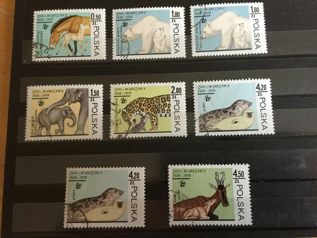 Briefmarken Polen Polska 1978 Mi-Nr. 2584 - 2589 Tiere Zoo Warschau gestempelt