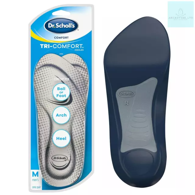 Dr. Scholls Comfort Tri-Comfort Einlegesohlen für Herren, 1 Paar, Größe 8-12