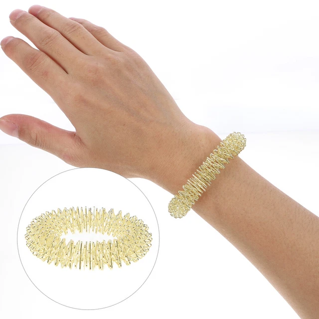Acupressure Massage Bracelet Spiky Finger Ring Blood Circulation Metal