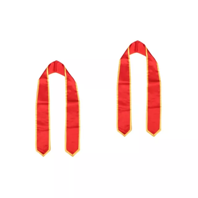 2 PCS Rot Lange Schärpe Für Den Abschluss Dekorative Abschlussschärpe