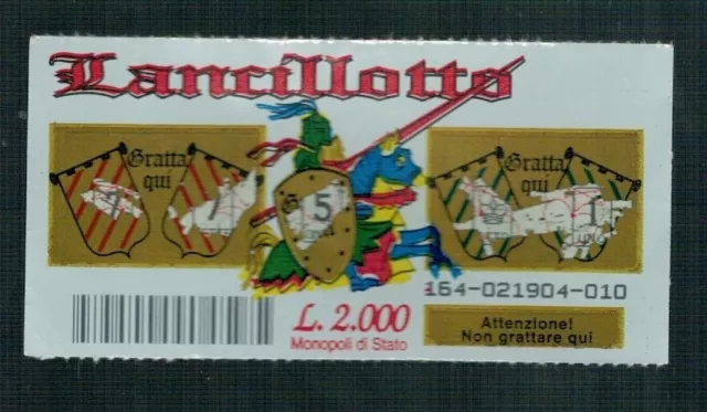 Gratta e vinci gioco LANCILLOTTO ANNI 90