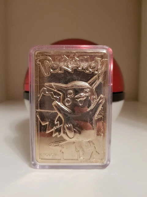 18 CARAT GOLD Plated Pikachu Pokemon Card with Pokeball 10.50 - PicClick UK