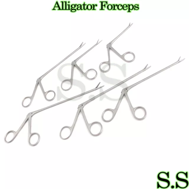 6 Assorted Alligator Forceps Surgical Instruments Ent