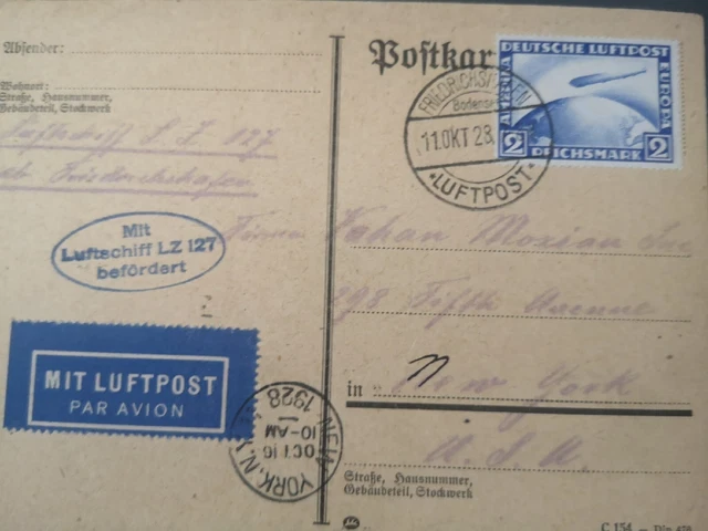 Zeppelinpost  echt gelaufen