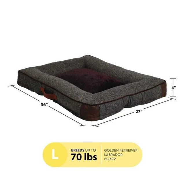 Vibrant Life Large Comfort Orthopedic Bolster-Style Dog & Cat Bed, Brown 3