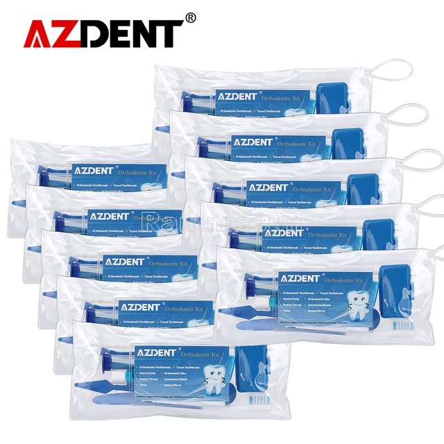 10Packs Dental Ortho Oral Teeth Brush Interdental Brush Floss Wax Travel Kits