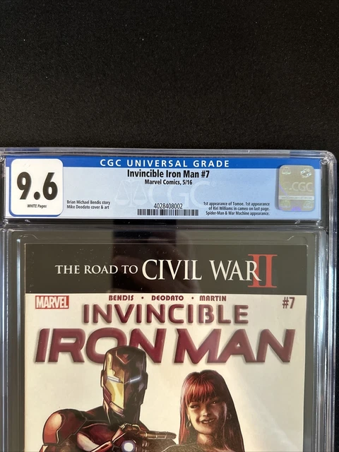 Invincible Iron Man #7 CGC 9.6 1st Cameo Riri Williams Marvel Comics 2016 2