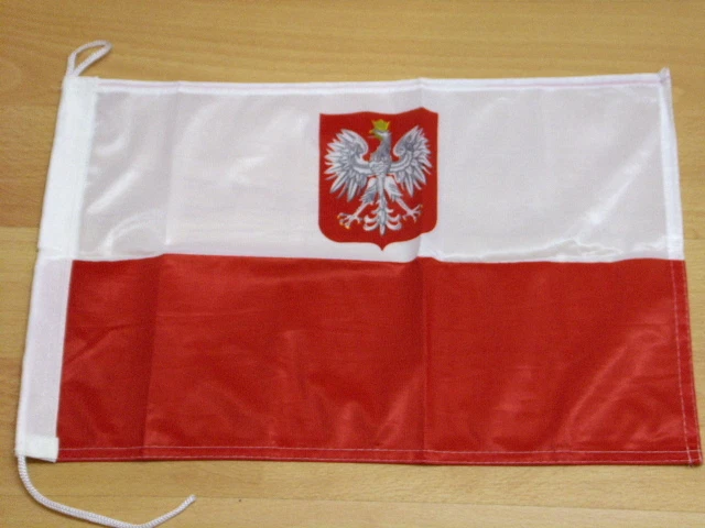 Fahne Flagge Polen Wappen Bootsfahne Tischwimpel - 30 x 45 cm