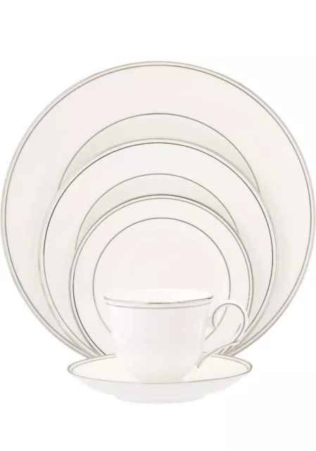 *** EIGHT*** Stunning LENOX Fine China 5 Piece Setting-silver trim. (40 Pieces)