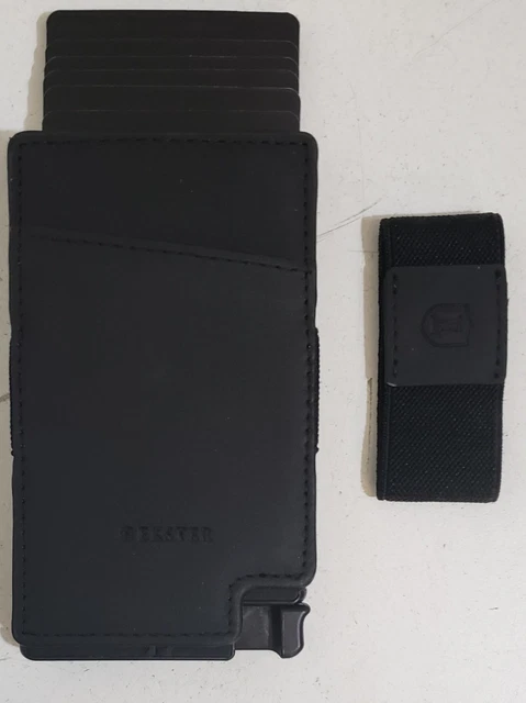 NEW Ekster EK3-SEN-BLK Senate Aluminum & Leather Cardholder, Nappa Black $112