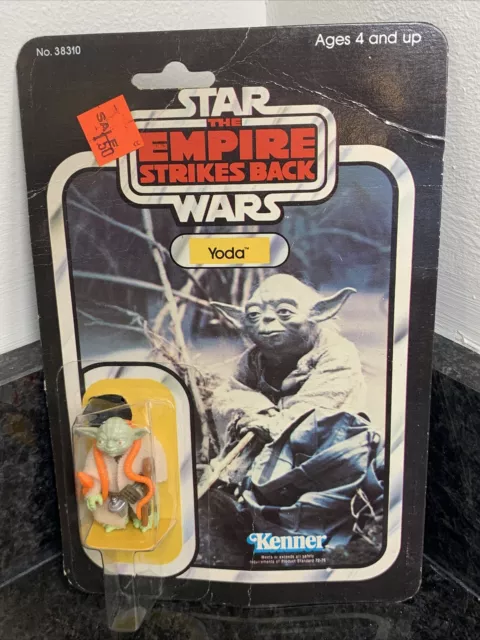 Modellino cardato vintage Star Wars Yoda MOC originale sigillato in fabbrica raro retrò