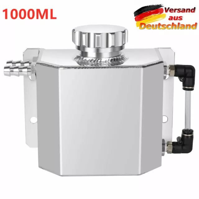 Universal 1L Aluminium Kühlmittel Überlauf Wassertank Motoröl Catch Can Tank DHL