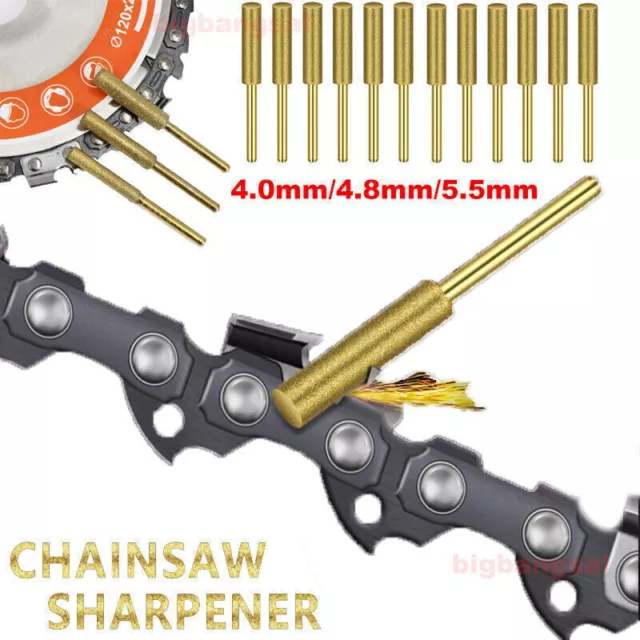 12pcs Chainsaw Sharpener Diamond Grinding Stone Tools For Chainsaw Chain