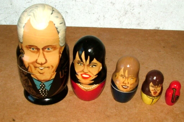 Bill Clinton Russian Nesting Dolls Hillary Monica Lewinsky, Paula ?