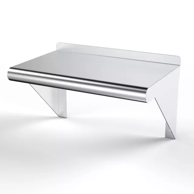 12" x 24" Stainless Steel Commercial Metal Wall Shelf | NSF || 3