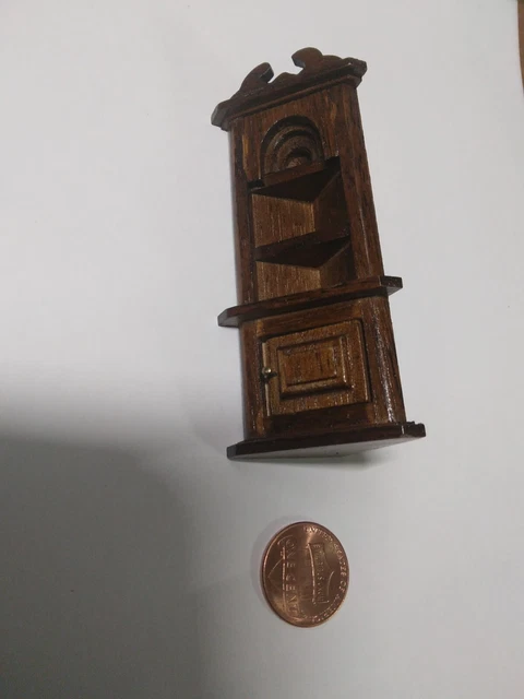 Vintage Mini Doll House Corner Curio Cabinet