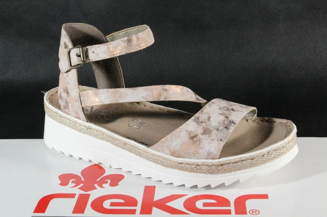 Rieker Sandale Femmes Sandales Sandalette Sandalettes Rose Neuf