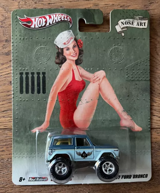 HOT WHEELS - Premium NOSTALGIA - Pin-Up NOSE ART - '67 1967 FORD BRONCO - NICE!