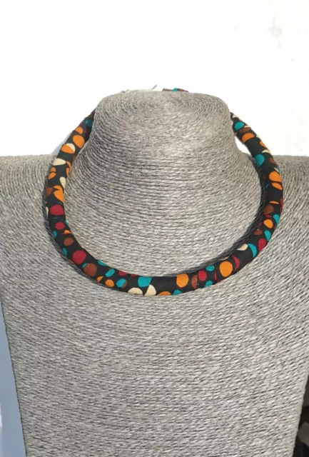 African Fabric Choker Necklace Eco Africa Tribal Boho Festival Hippy Fashion